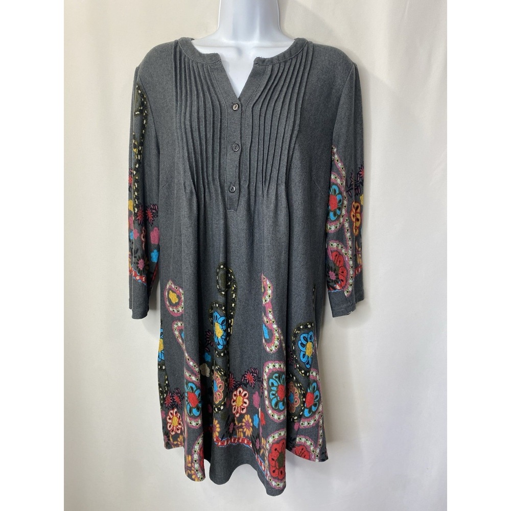 Reborn Tunic Dress Size L Large Wednesday Adams Hippie Goth Witchy Goblincore